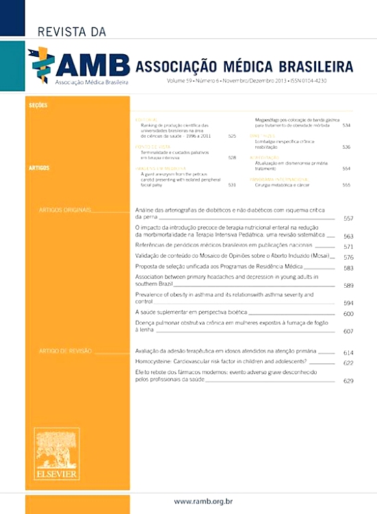 Go to journal home page - Revista da Associação Médica Brasileira (English Edition)